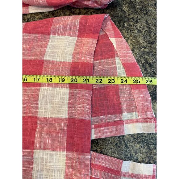 Cloth and Stone x Anthropologie Pink White Check Linen Blend Shirt Small - Picture 8 of 8